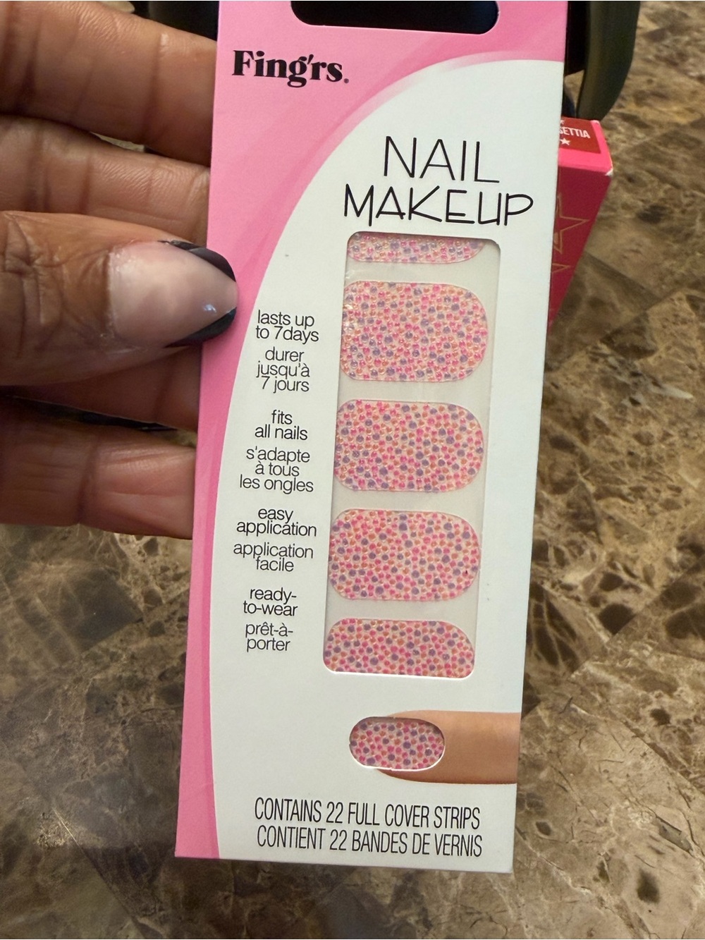 🥰♥️Jeffree Star Cosmetics & Pink Pattern Nail Make-Up Full Cover Strips - Picture 7 of 9